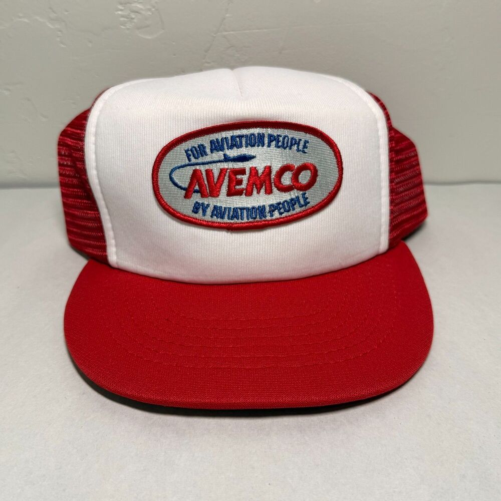 Kapp.II Avemco Mesh Snapback Trucker Hat Red White For Aviation People